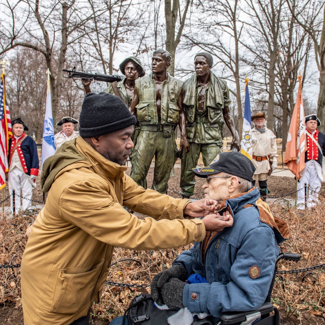 Vietnam veteran being awarded for service